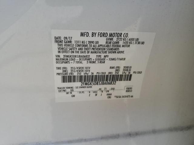 2018 FORD FLEX LIMITED 2FMGK5D85JBA06832