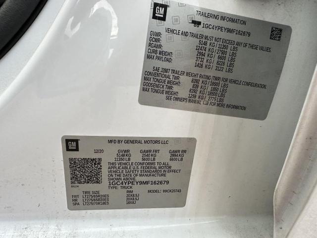 2021 CHEVROLET SILVERADO - 1GC4YPEY9MF162679