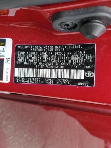 2017 TOYOTA CAMRY LE - 4T1BF1FK7HU650000