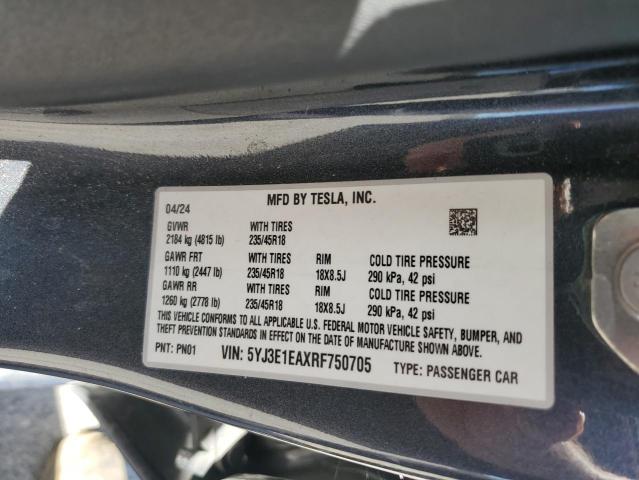 2024 TESLA MODEL 3 - 5YJ3E1EAXRF750705