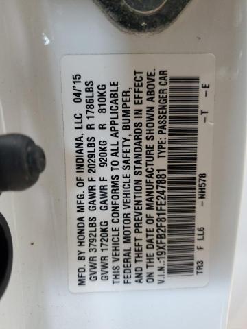 2015 HONDA CIVIC EX - 19XFB2F81FE247881