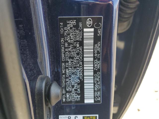 2015 TOYOTA PRIUS JTDKN3DU4F0422645