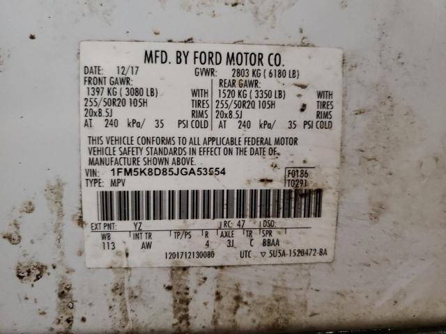 2018 FORD EXPLORER X - 1FM5K8D85JGA53554