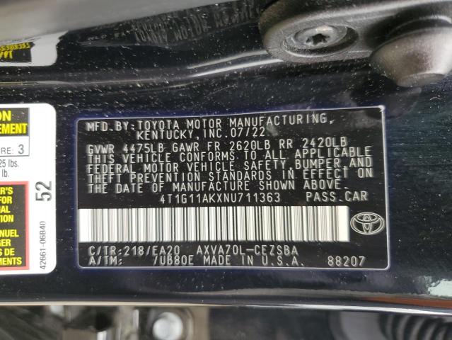 2022 TOYOTA CAMRY SE - 4T1G11AKXNU711363