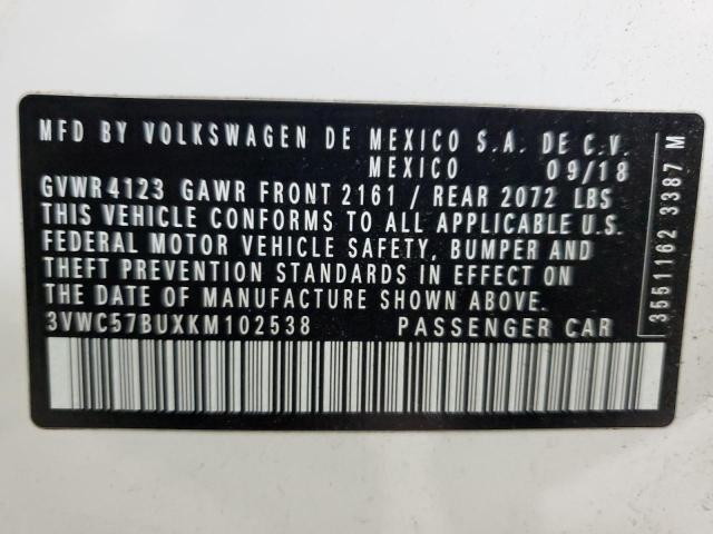 2019 VOLKSWAGEN JETTA S 3VWC57BUXKM102538