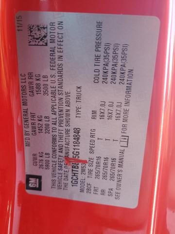 2016 CHEVROLET COLORADO - 1GCHTBE35G1184848