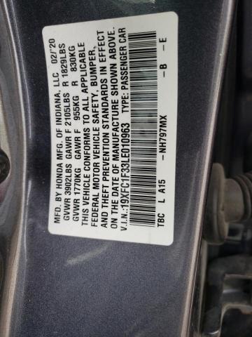 2020 HONDA CIVIC EX 19XFC1F33LE010963