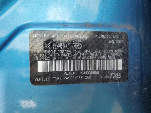 2021 MITSUBISHI MIRAGE ES ML32AUHJXMH005856