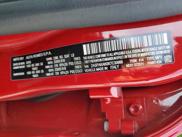 2019 ALFA ROMEO STELVIO ZASPAKAN3K7C30988