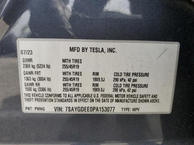 2023 TESLA MODEL Y 7SAYGDEE0PA153077