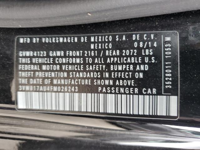 2015 VOLKSWAGEN GOLF 3VW817AU4FM026243