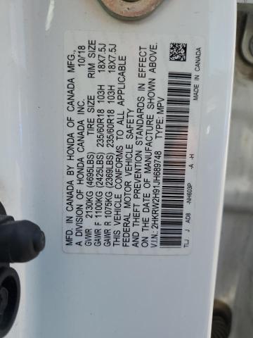 2018 HONDA CR-V TOURI - 2HKRW2H91JH689748