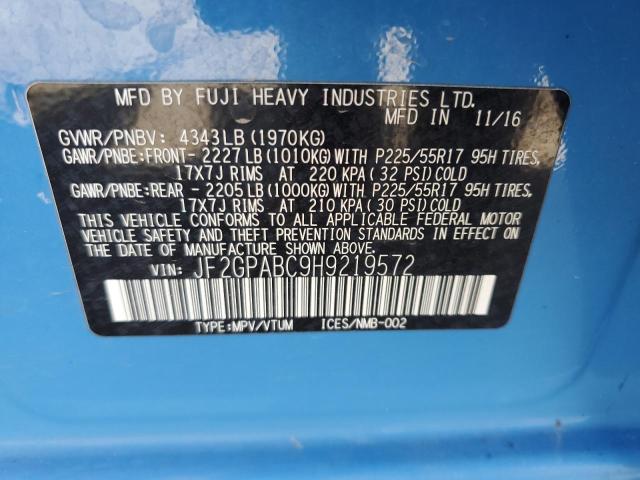 2017 SUBARU CROSSTREK - JF2GPABC9H9219572