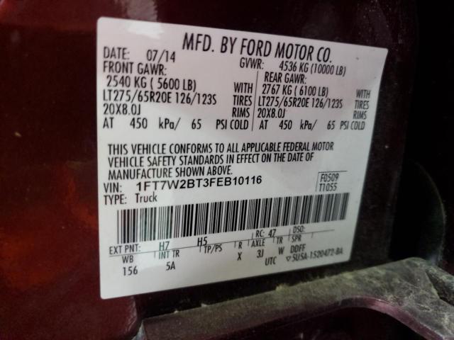 2015 FORD F250 SUPER - 1FT7W2BT3FEB10116