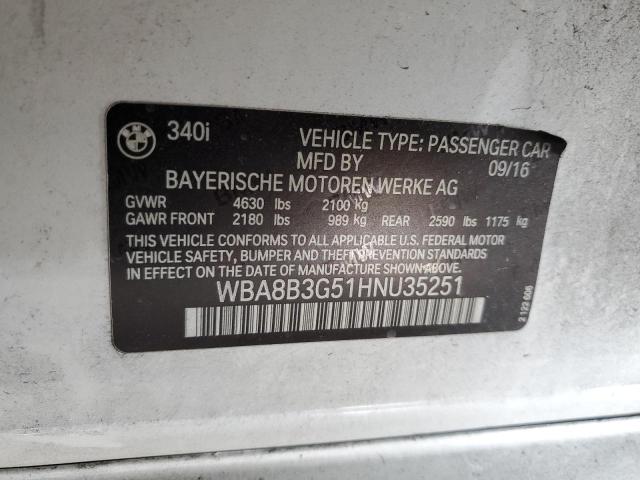 2017 BMW 340 I WBA8B3G51HNU35251