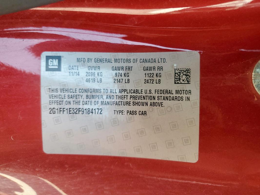 2015 CHEVROLET CAMARO LT - 2G1FF1E32F9184172