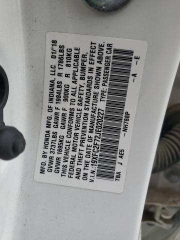 2018 HONDA CIVIC EX - 19XFC2F72JE020227