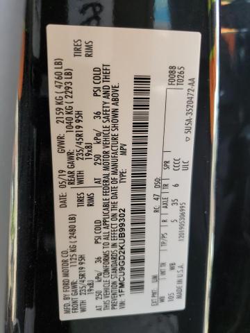 2019 FORD ESCAPE SE - 1FMCU9GD2KUB99302