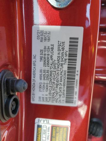 2021 HONDA CR-V EXL 5J6RW1H85MA003900