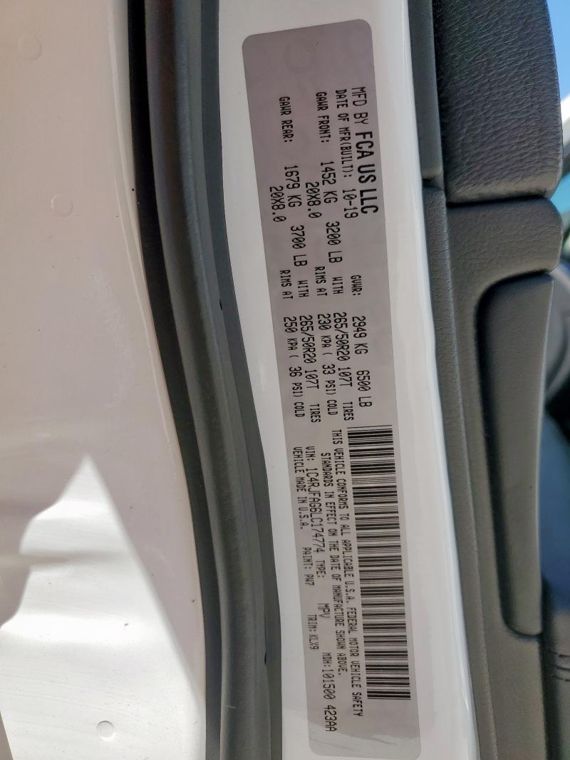 2020 JEEP GRAND CHER - 1C4RJFAG6LC174774