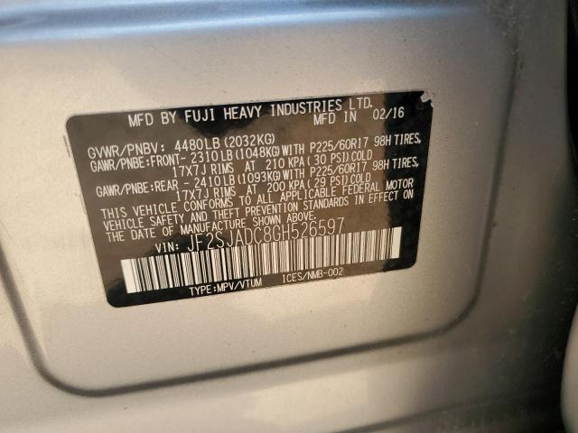 2016 SUBARU FORESTER 2 - JF2SJADC8GH526597