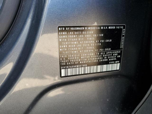 2019 VOLKSWAGEN TIGUAN SE - 3VV2B7AX8KM037905