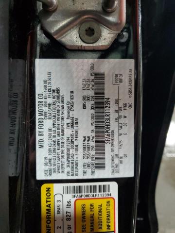 2020 FORD FUSION SE - 3FA6P0HD3LR112394