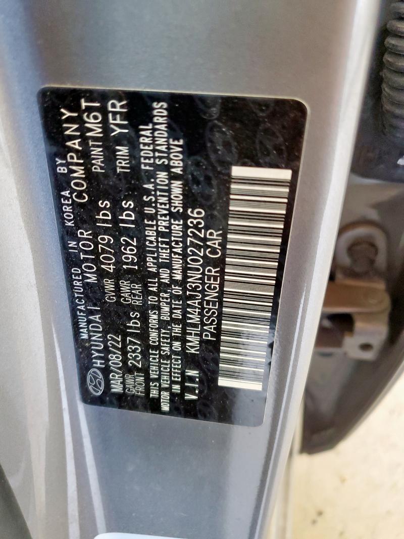 2022 HYUNDAI ELANTRA BL - KMHLM4AJ3NU027236