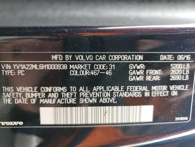 2017 VOLVO S90 T6 INS - YV1A22ML6H1000938