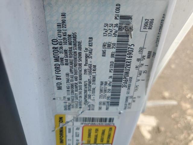 2019 FORD FUSION 3FA6P0MU2KR169075