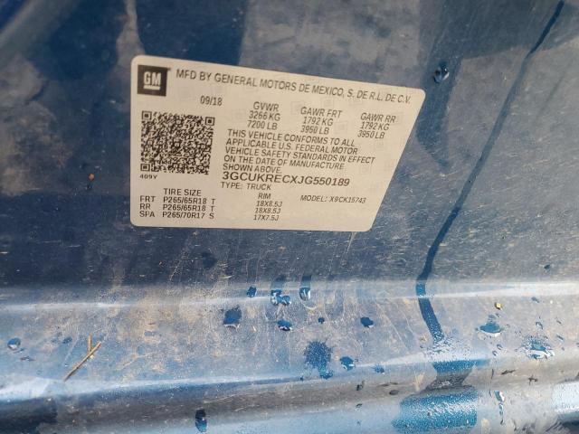 2018 CHEVROLET SILVERADO 3GCUKRECXJG550189