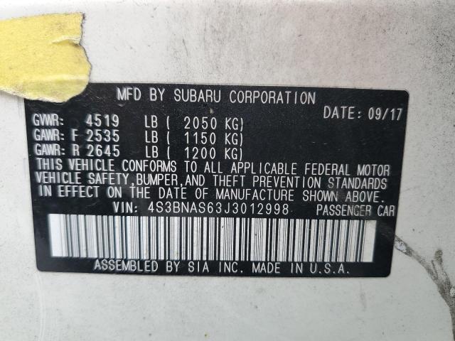 2018 SUBARU LEGACY SPO 4S3BNAS63J3012998