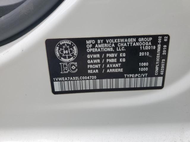2020 VOLKSWAGEN PASSAT EXE 1VWEA7A32LC004720