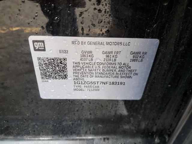 2022 CHEVROLET MALIBU RS 1G1ZG5ST7NF183191