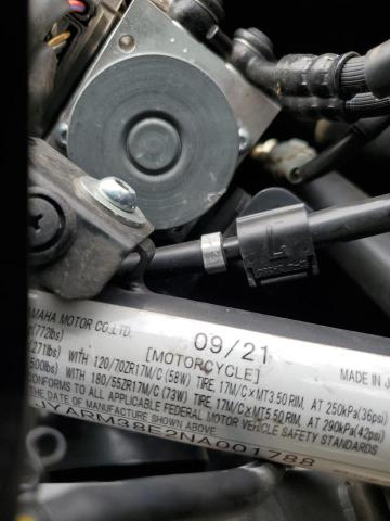 2022 YAMAHA YZFR7 JYARM38E2NA001788
