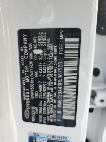 2017 HYUNDAI TUCSON LIM - KM8J33A43HU367523