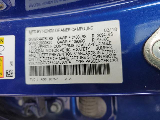 2018 HONDA ACCORD SPO - 1HGCV2F30JA036974
