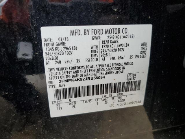 2018 FORD EDGE TITAN - 2FMPK4K82JBB58094