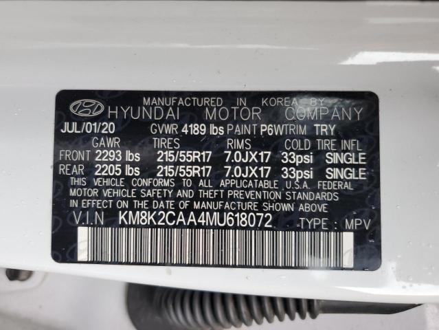 2021 HYUNDAI KONA SEL - KM8K2CAA4MU618072