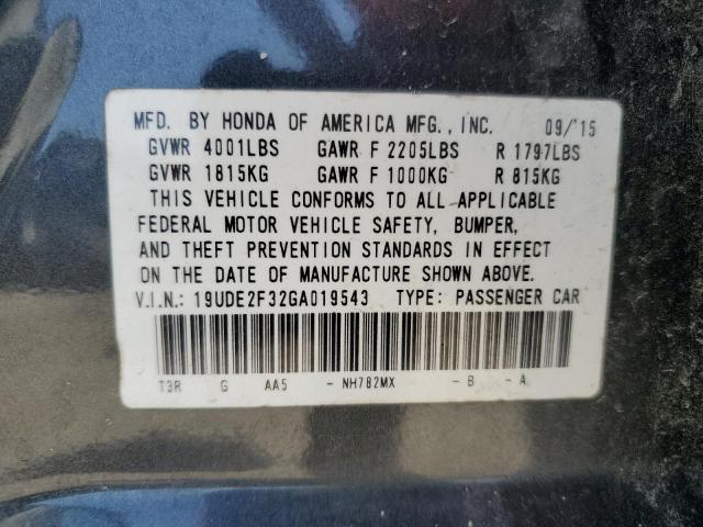 2016 ACURA ILX BASE W 19UDE2F32GA019543