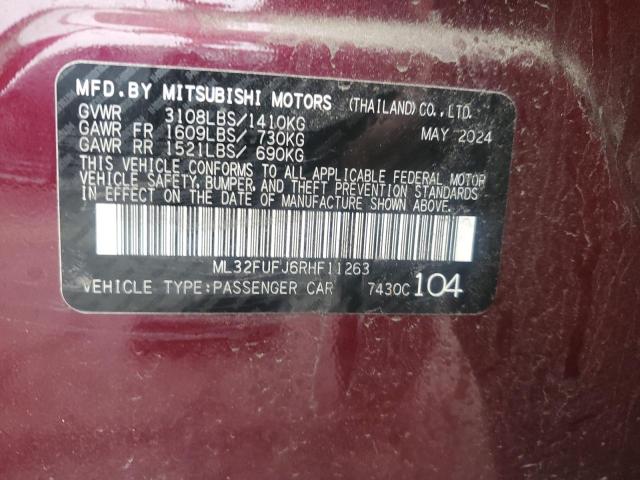 2024 MITSUBISHI MIRAGE G4 ML32FUFJ6RHF11263