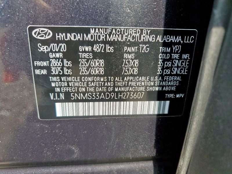 2020 HYUNDAI SANTA FE S - 5NMS33AD9LH273607