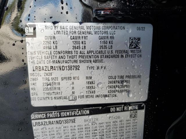 2022 BUICK ENVISION P LRBAZLR41ND138792