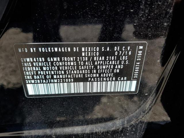 2017 VOLKSWAGEN JETTA S - 3VW2B7AJ7HM221099