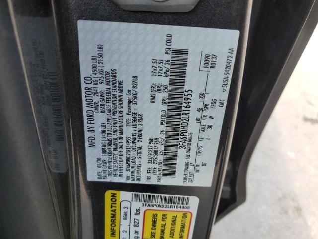 2020 FORD FUSION SE - 3FA6P0HD2LR164955