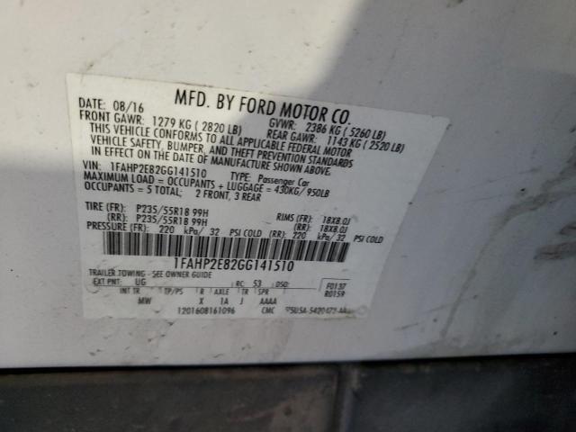 2016 FORD TAURUS SEL 1FAHP2E82GG141510