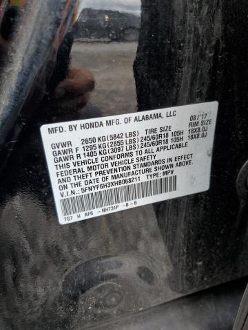 2017 HONDA PILOT EX 5FNYF6H3XHB068211