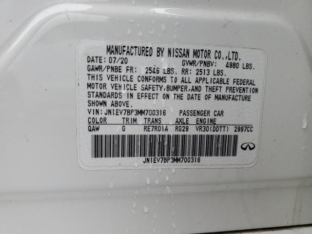 2021 INFINITI Q50 LUXE JN1EV7BP3MM700316