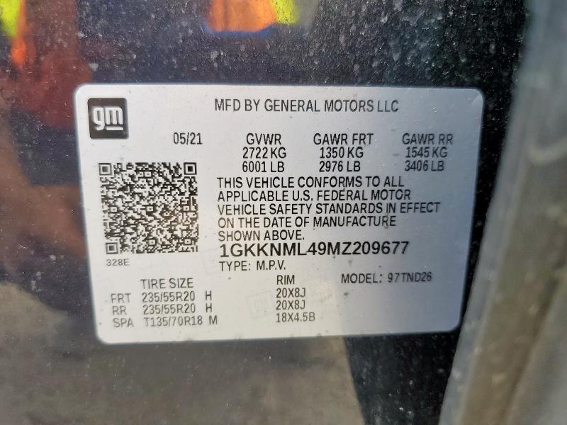 2021 GMC ACADIA SLT - 1GKKNML49MZ209677
