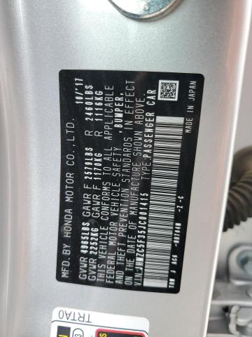 2018 HONDA CLARITY TO JHMZC5F35JC001415